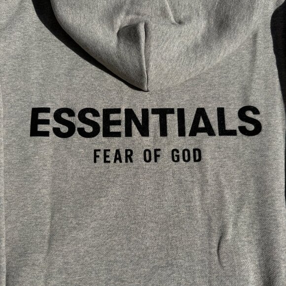 Fear of God Essentials Hoodie Grey Dark Oatmeal Size Small - Picture 12 of 16
